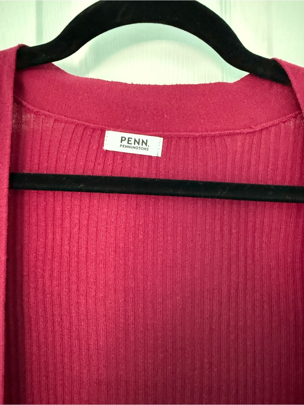 Penningtons Deep Raspberry Open-Front Ribbed Cardigan - Picture 2 of 5